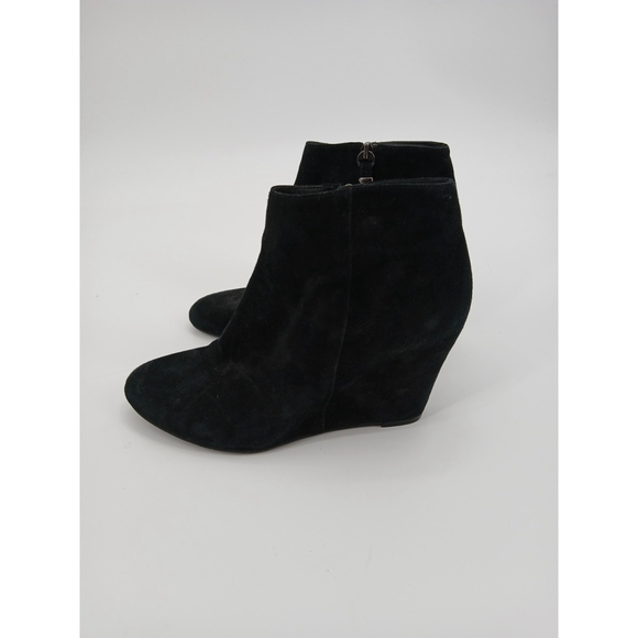 Via Spiga Shoes - Via Spiga Black Suede Ankle Wedge Boots Size 7 Booties